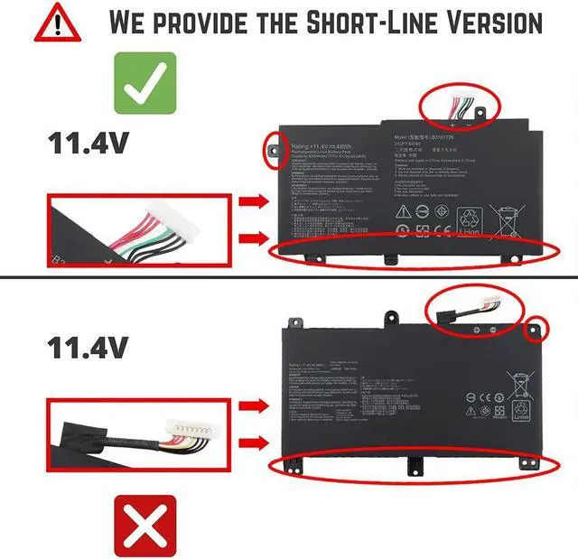 Alt view image 4 of 7 - DR. BATTERY B31N1726 Battery Replacement for Asus TUF Gaming FX504 FX504G FX504GD FX504GE FX504GM FX505 FX505DT FX505DV FX505DU FX505DY FX505GT FX505GE FX505GD FX505GM FX80 FX80G [11.4V / 44Wh]