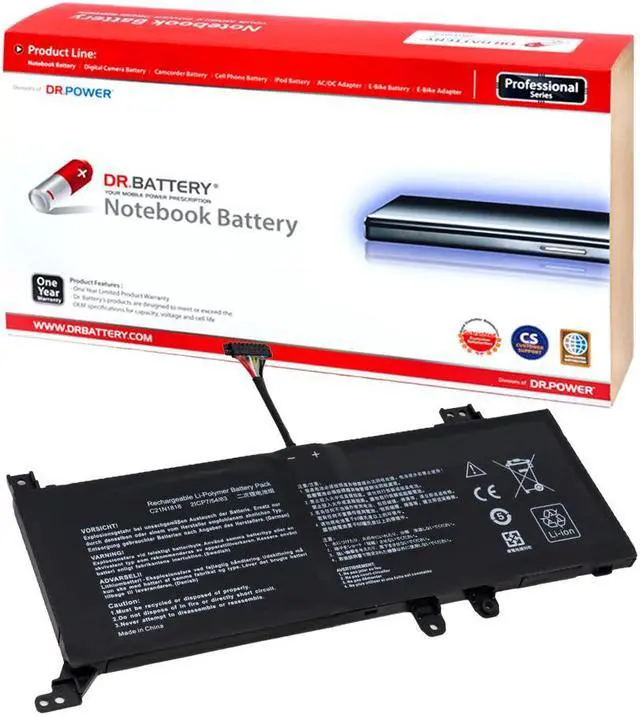 Main image of DR. BATTERY C21N1818 Laptop Battery Replacement for Asus VivoBook 14 X412FJ Series VivoBook 15 F512FA 15 X512DA Series Asus Y4100FA X412FJ A412FA Series C21N1818-2 [7.7V / 29Wh]
