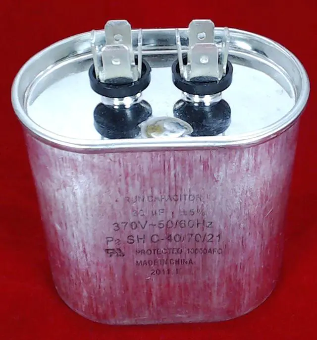 Main image of Run Capacitor, Oval, 30 Mfd., 370 Volt, CR30X370