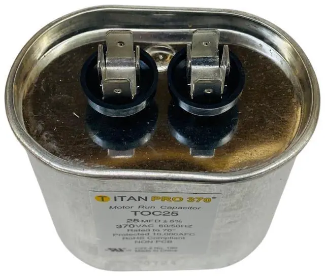 Alt view image 4 of 6 - Packard Run Capacitor, Oval, 25 Mfd., 370 Volt, TOC25, 25-370