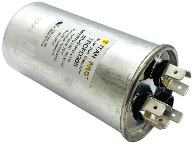 Alt view image 5 of 6 - Packard Titan Pro Run Capacitor, Round, 30+5 Mfd, 440-370V, TRCFD305