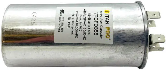 Alt view image 4 of 6 - Packard Titan Pro Run Capacitor, Round, 35+5 Mfd, 440-370V, TRCFD355