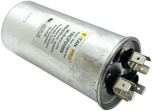 Alt view image 5 of 6 - Packard Titan Pro Run Capacitor, Round, 35+5 Mfd, 440-370V, TRCFD355