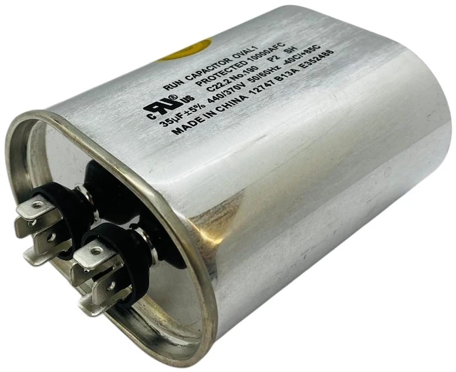 Alt view image 5 of 6 - Run Capacitor, Oval, 35 Mfd., 440 Volt, CR35X440