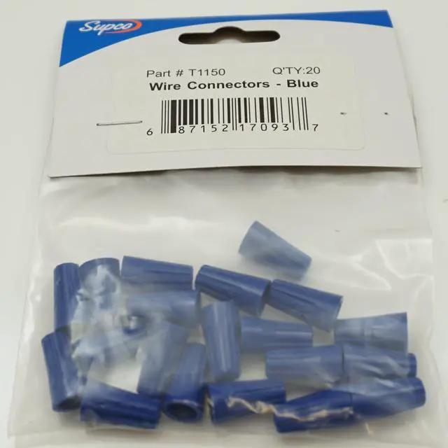 Alt view image 2 of 7 - Supco T1150 Connector, Insulated, Spring Insert, Blue, Small Size (Pack of 20)