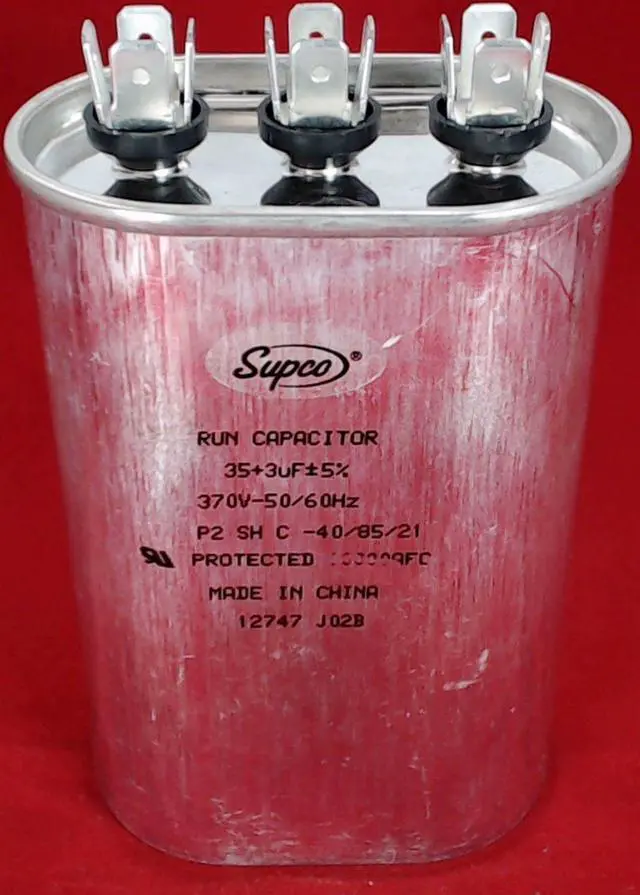 Main image of Dual Run Capacitor, Oval, 35 + 3 Mfd., 370 Volt, CD35+3X370