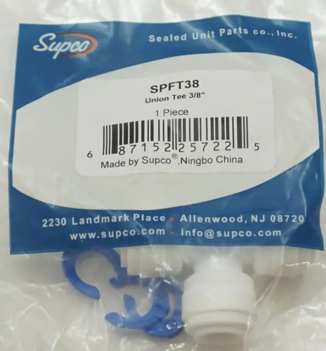 Main image of Supco 3/8" Union Connector Tee, Suitable for Hot or Cold applications, SPFT38