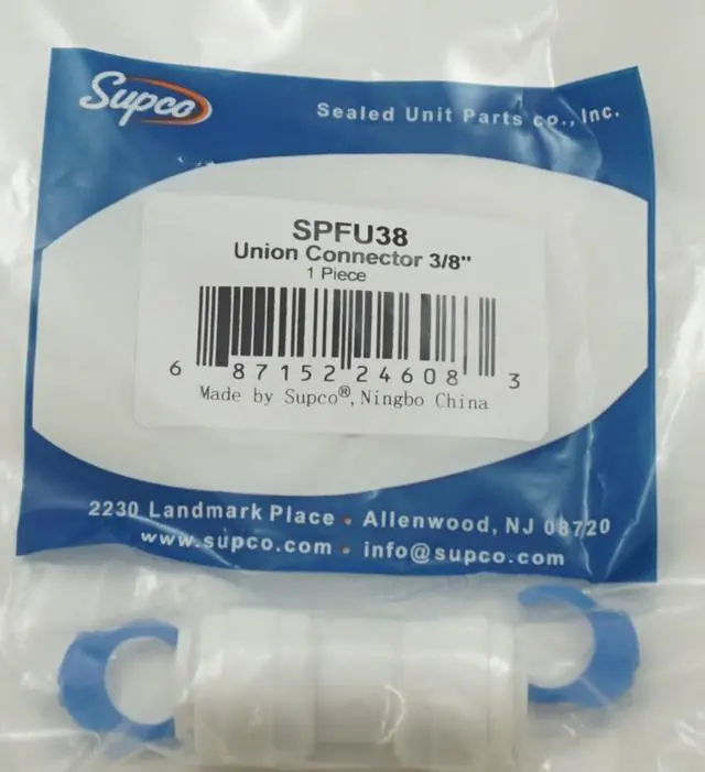 Main image of Supco 3/8" Straight Union Connector, Suitable for Hot or Cold, SPFU38