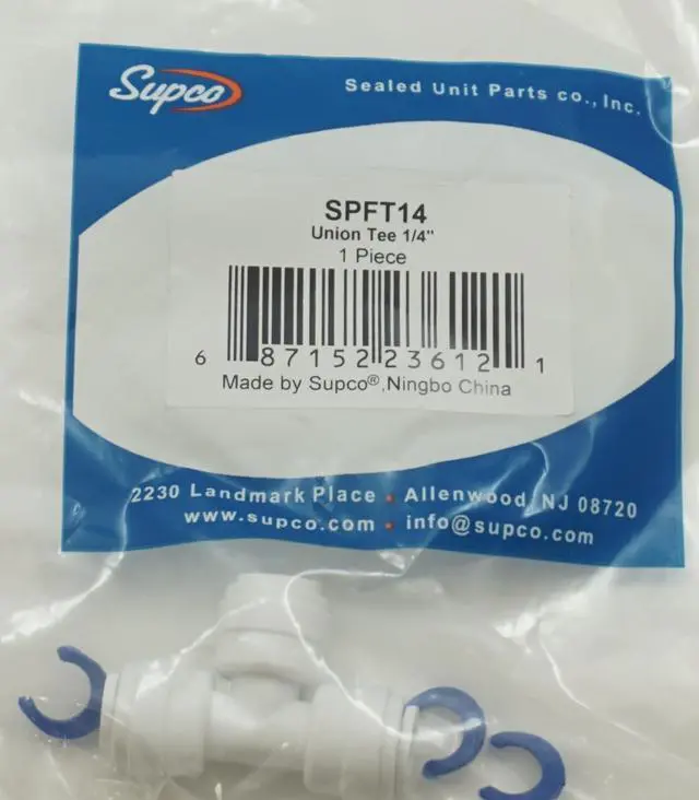 Main image of Supco 1/4" Union Connector Tee, Suitable for Hot or Cold applications, SPFT14