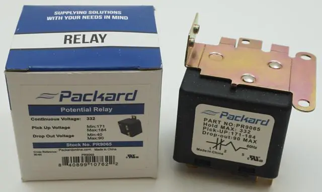 Main image of Potential Relay, 332 Voltage, 171-184 pick up, 40-90 drop off, PR9065