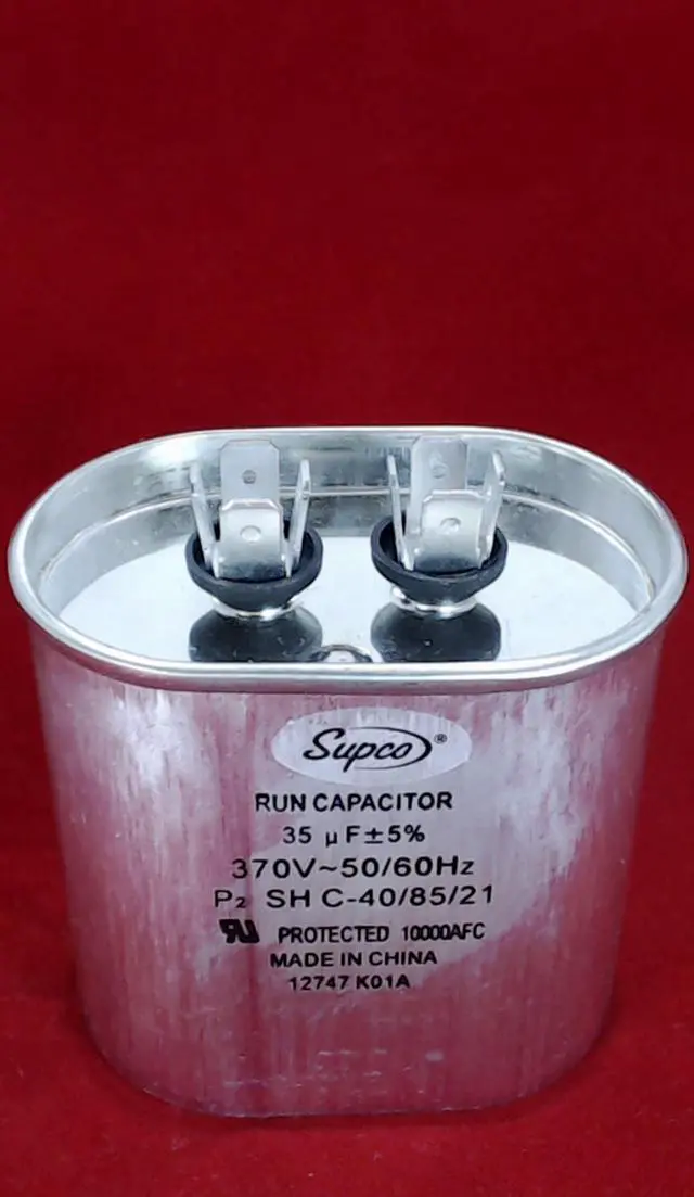 Alt view image 3 of 3 - Run Capacitor, Oval, 35 Mfd., 370 Volt, CR35X370