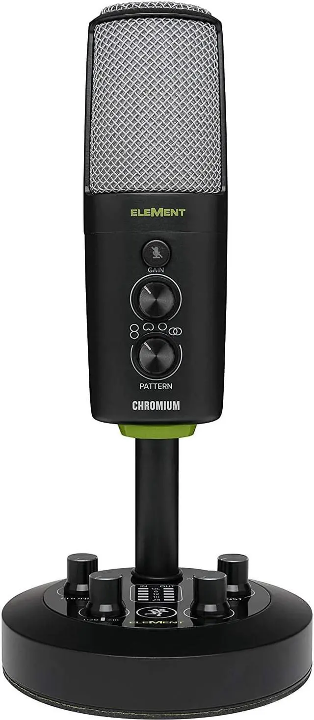 Alt view image 6 of 20 - Mackie EleMent Series Chromium Premium USB Condenser Microphone with Built-in 2-Channel Mixer