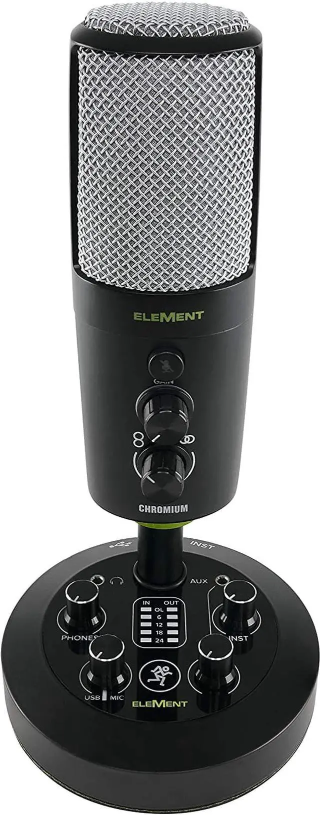 Alt view image 8 of 20 - Mackie EleMent Series Chromium Premium USB Condenser Microphone with Built-in 2-Channel Mixer