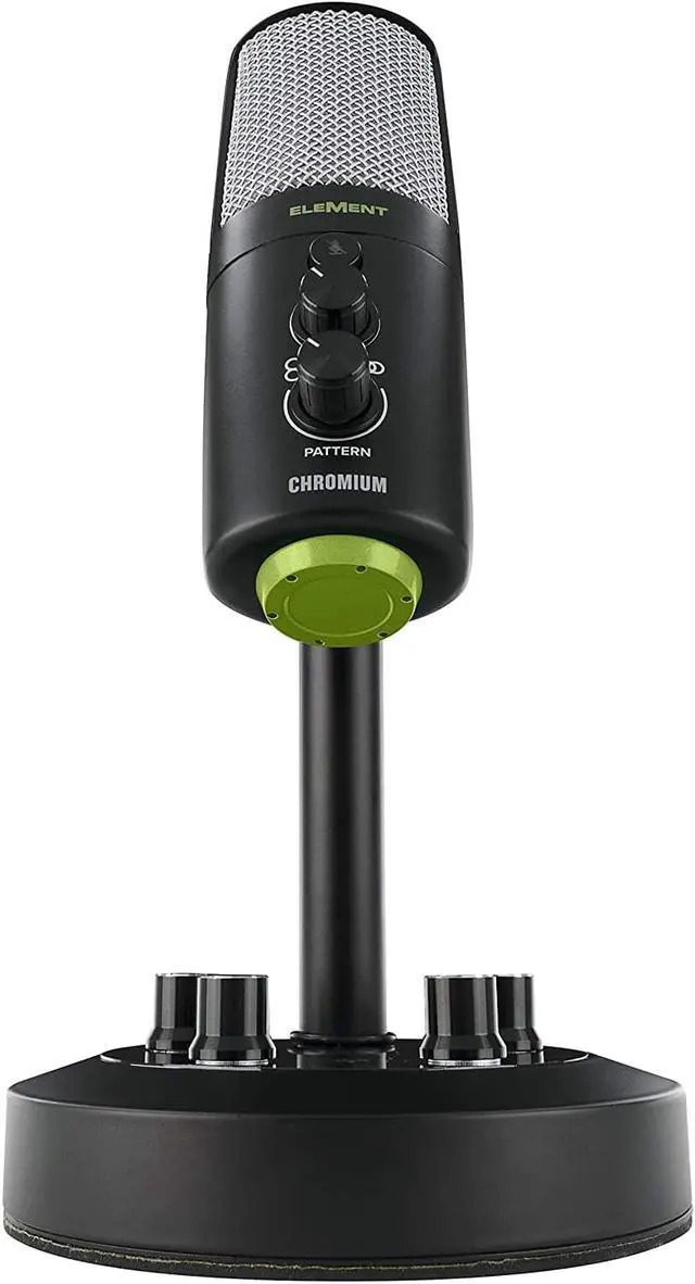 Alt view image 7 of 20 - Mackie EleMent Series Chromium Premium USB Condenser Microphone with Built-in 2-Channel Mixer