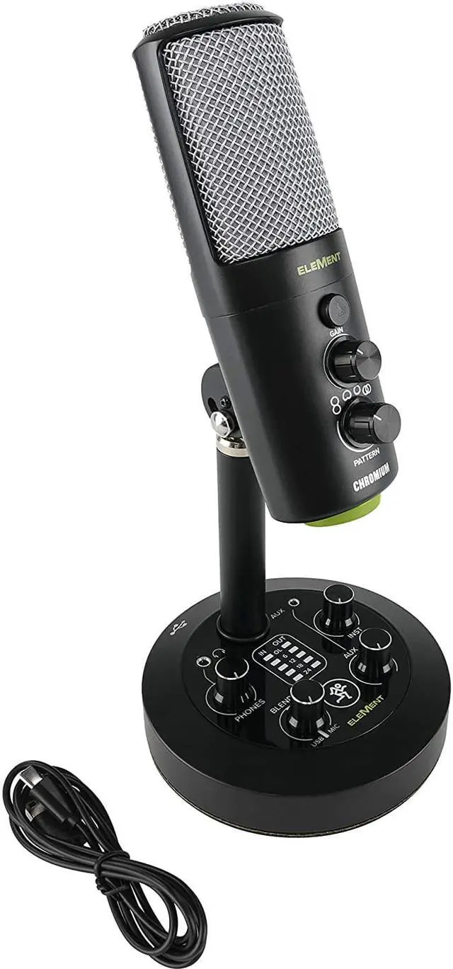 Alt view image 11 of 20 - Mackie EleMent Series Chromium Premium USB Condenser Microphone with Built-in 2-Channel Mixer