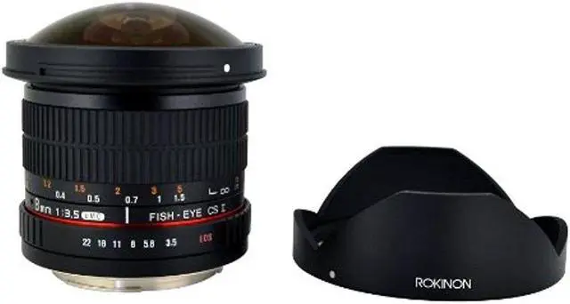 Alt view image 11 of 20 - Rokinon 8mm f/3.5 HD Fisheye Lens with Removable Hood for Canon EF
