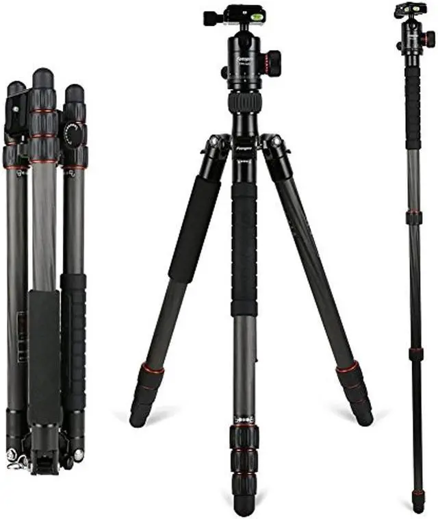 Alt view image 2 of 12 - FotoPro X-Go Chameleon 4-Section Aluminum Tripod with FPH-52Q Ball Head, Black