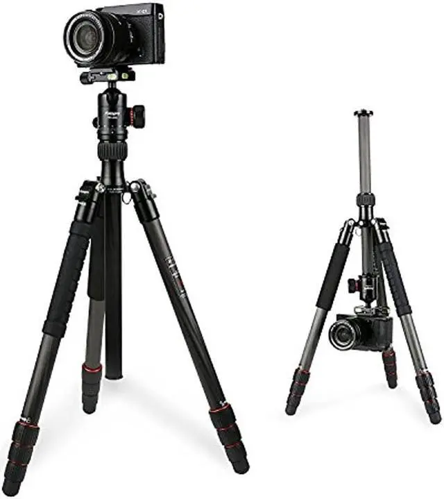 Alt view image 7 of 12 - FotoPro X-Go Chameleon 4-Section Aluminum Tripod with FPH-52Q Ball Head, Black
