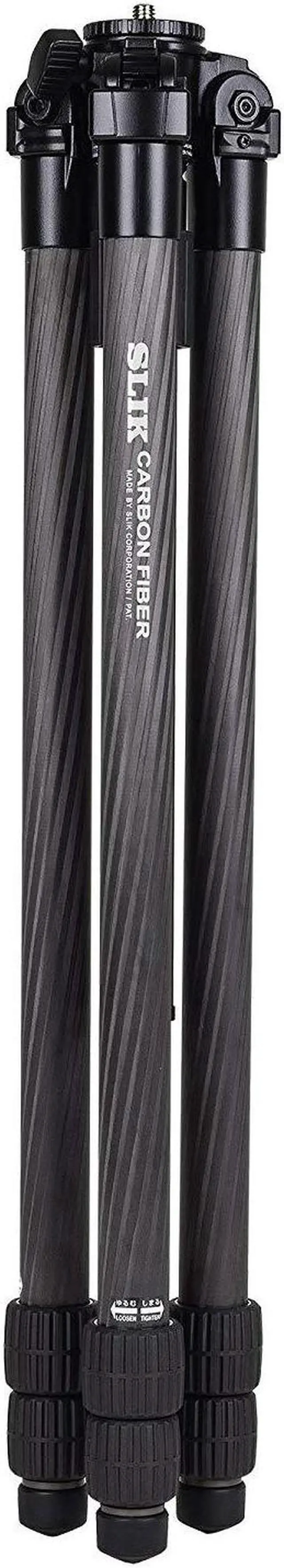 Alt view image 2 of 19 - SLIK Pro CF-833 Carbon Fiber Tripod Black (615-922)