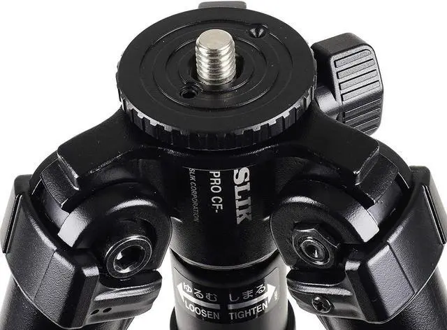 Alt view image 6 of 19 - SLIK Pro CF-833 Carbon Fiber Tripod Black (615-922)