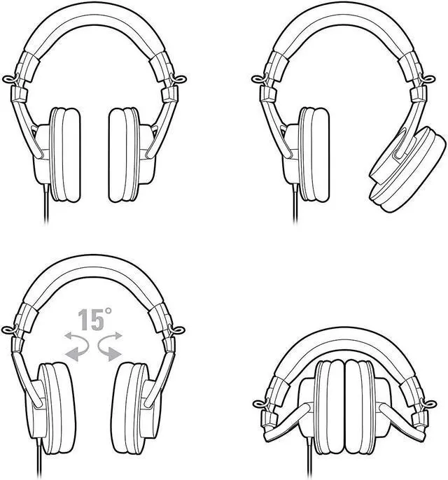 Alt view image 8 of 20 - Audio-Technica ATH-M30x Professional Monitor Headphones, 96dB, 15-20kHz- Black