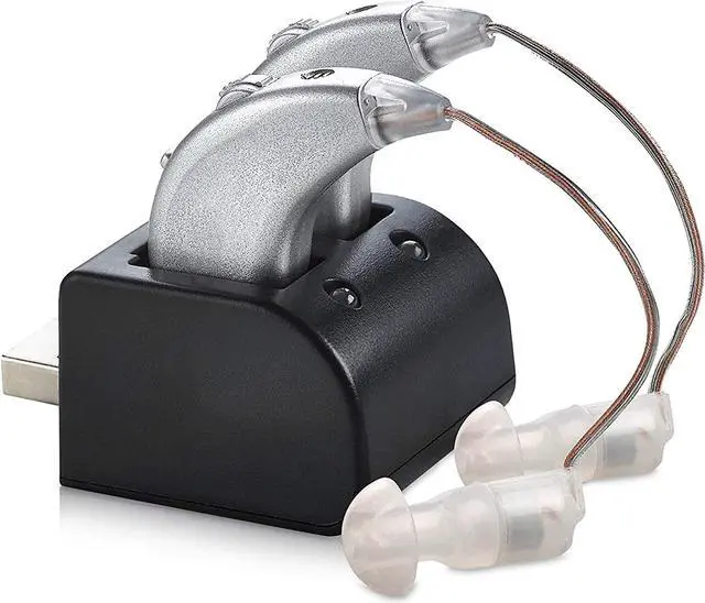 Alt view image 2 of 7 - Digital Hearing Amplifiers - Pair of Rechargeable BTE Personal Sound Amplifier with USB Dock - Premium Behind The Ear Sound Amplification - by MEDca