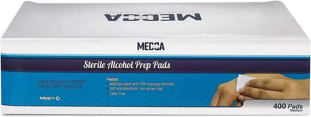 Alt view image 3 of 6 - Alcohol Prep Pads - Box of 400, Saturated 70% Isopropyl Alcohol Wipes, Sterile Antiseptic Wipes Individually Wrapped Moistened Sanitizer Cleaning Swab Pad, 2-Ply Cotton