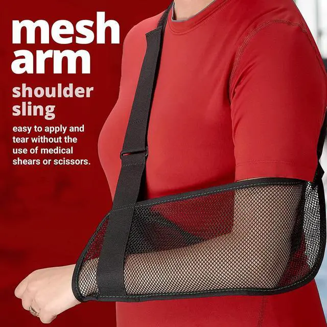 Alt view image 2 of 7 - Mesh Arm Shoulder Sling - Shoulder Immobilizer for Shower - Adjustable Arm Brace Support for Rotator Cuff, Elbow and Other Injury Right/Left & Splint Elevation Support for Men and Women