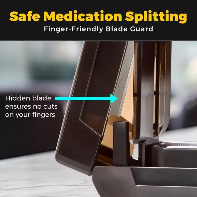 Alt view image 6 of 7 - Pill Cutter for Small Pills - Multiple Splitter Pill Cutters for Small to Large Pills, Multi Tablet Split Cutter with Accurate Pill Alignment Cutter, Safety-Blade Guard, Food Grade Stainless Steel