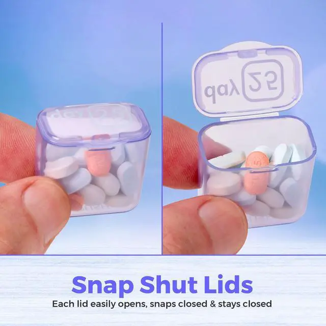 Alt view image 4 of 7 - Monthly Pill Organizer - (Pack of 2) 31 Day Pill Organizer with Large Removable Medication Pods, Portable Pill Case Box and Holder for Daily Medicine and Vitamins for Travel, Purple