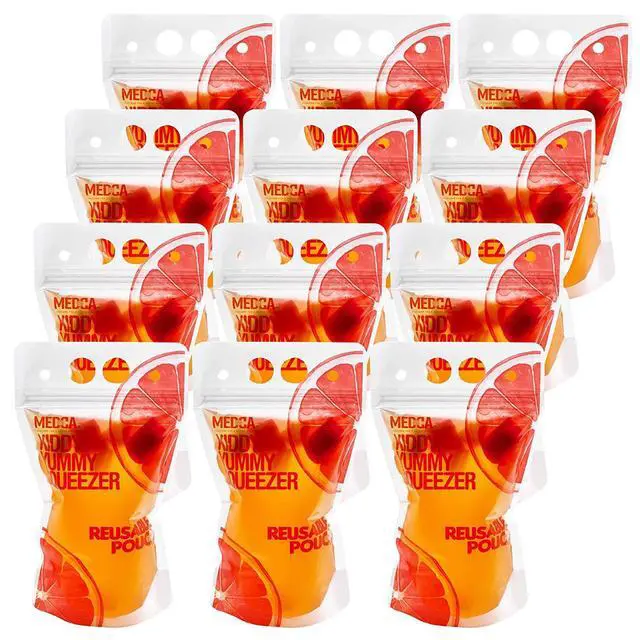 Alt view image 7 of 7 - Reusable Drink Pouches - 50 Clear Drink Bags with 50 Straws - Double Zipper Reusable Smoothie Pouches Juice, Clear Zipper Pouch Storage Bags, Leak-Free and BPA Free