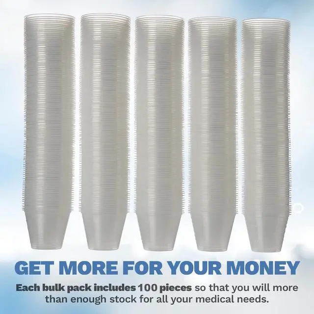 Alt view image 5 of 6 - Clear Medicine Cups (1oz) - Pack of 100 - Plastic Disposable Graduated Medicine Cups with Measurements for Medication Arts & Crafts Mouthwash and More