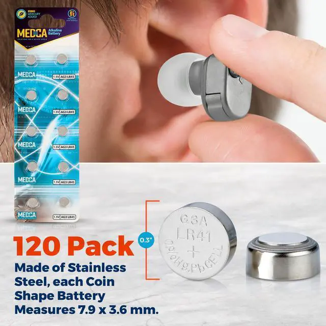 Alt view image 6 of 7 - 1.5V Alkaline Batteries - LR754 AG5 393 754 LR48 193 Battery - Button Coin Cell for Hearing Aids, Amplifiers, Clocks, Toys, Remotes, Calculators, Lasers | Long Lasting Power | Anti Corrosion | 120 Pcs