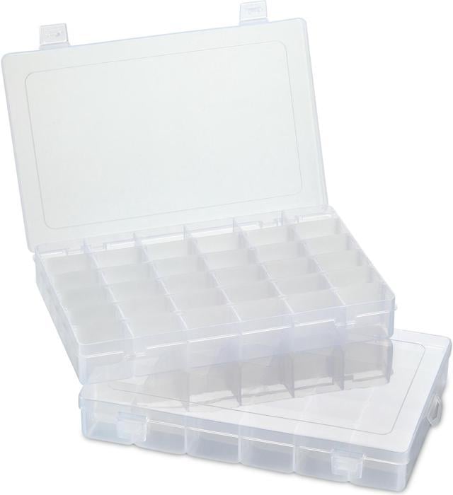 Tackle Box Fishing Tackle Box Storage Box 2 Pack Compartment Storage Box  Transparent Storage Contai