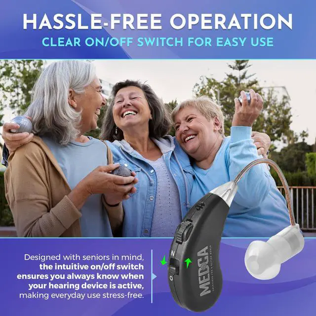 Alt view image 2 of 7 - Digital Hearing Amplifier Set - Rechargeable Premium BTE Personal Sound Amplifier Pair with USB Dock, Behind The Ear Hearing Enhancement Devices with Long Lasting Battery Life, Black