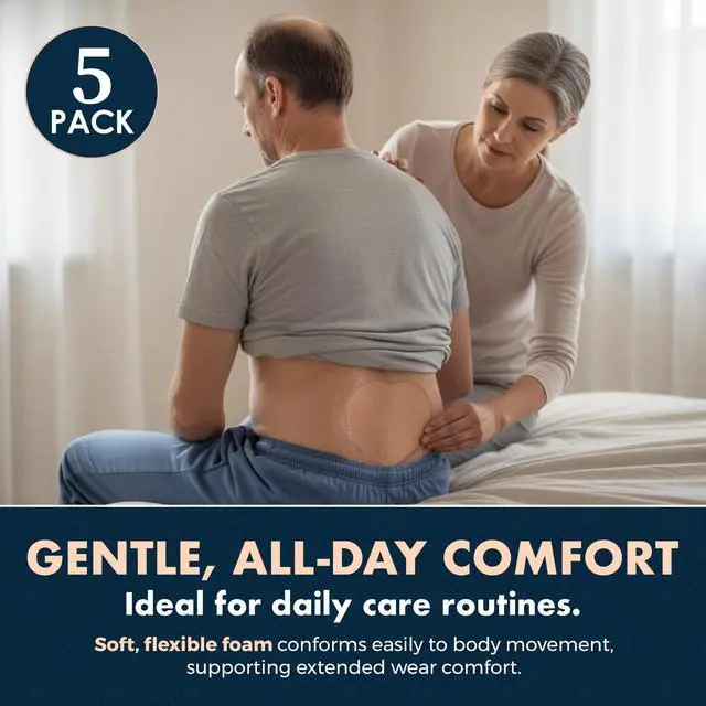 Alt view image 14 of 14 - MEDca Silicone Sacrum Foam Dressing w/Adhesive Border 7"x7" Bandage (Pack of 5) - Waterproof Silicone Bandages for Wounds, Highly-Absorbent Wound Dressing for Bed Sore Sacral Foam
