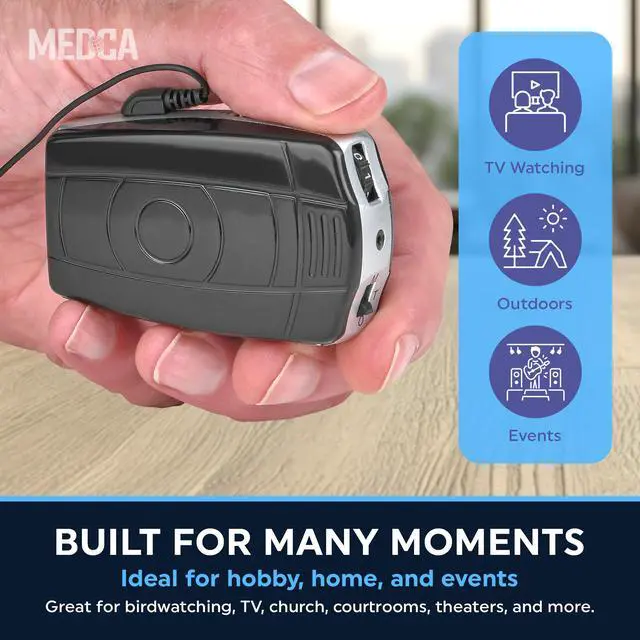 Alt view image 5 of 7 - Digital Personal Sound and Voice Amplifier with Single Ear and Double Ear Headphone Earbuds with Microphones The Best Hearing | Adult Listening Device