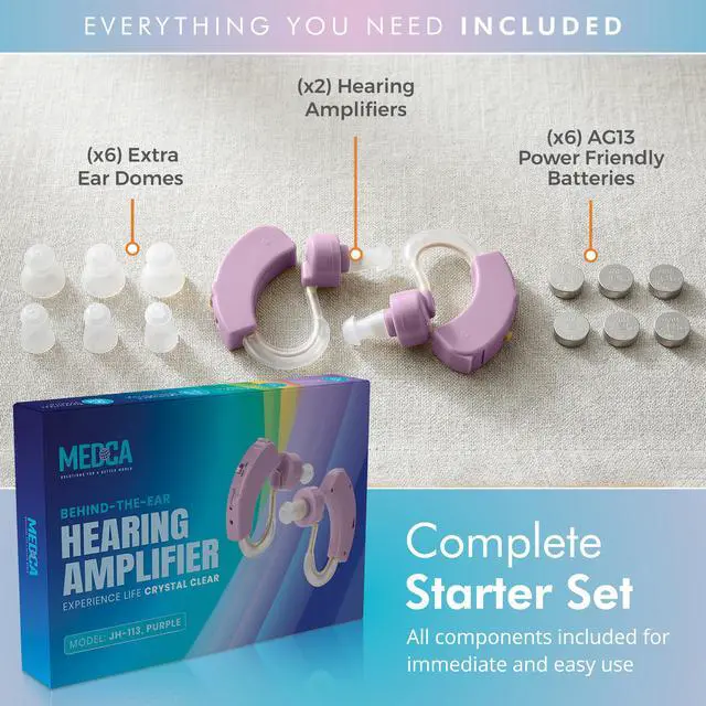 Alt view image 7 of 7 - Premium Listening Set of 2 Small BTE Amplifiers Personal Audio Headphones Pair Device Daily Living Sports and Outdoors