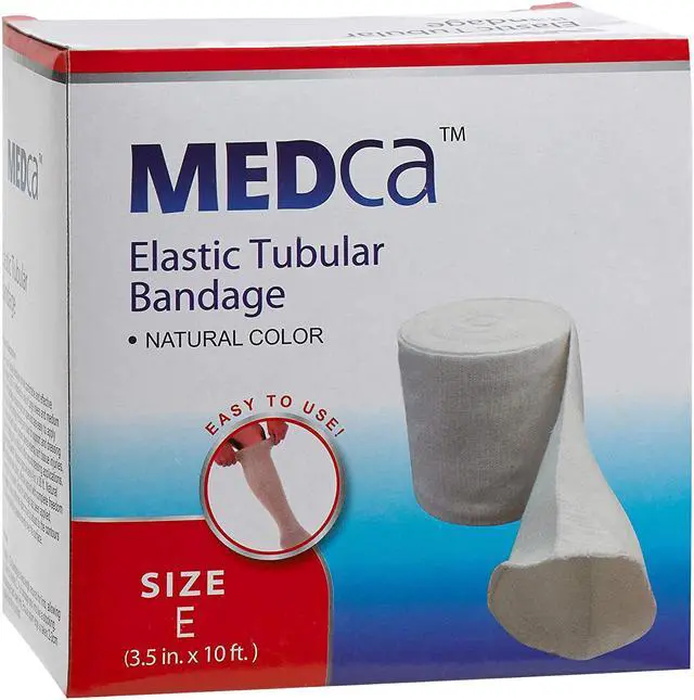 Alt view image 6 of 7 - Elastic Tubular Support Bandage Size E, 10M Box - Natural Color (3.5 X 33 feet ) For Large Knee Support Bandage -Medium Thigh, Cotton Spandex