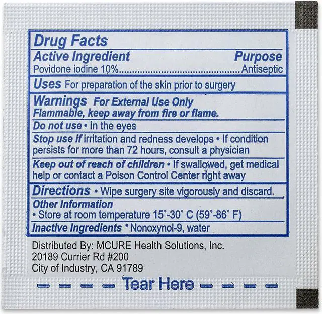 Alt view image 6 of 8 - Iodine Prep Pads - (Box of 100 Count) Iodine Prep Solution Pads, 10% Povidone Iodine Swabs for Individual Disinfecting Wipes, Disposable Cotton Antiseptic Surgical Pad for Wound Care, and First Aid