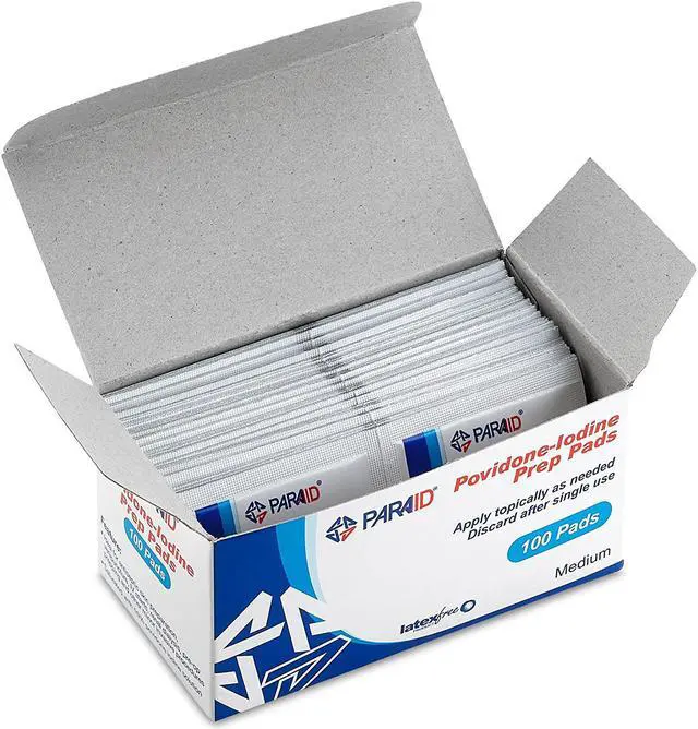 Alt view image 7 of 8 - Iodine Prep Pads - (Box of 100 Count) Iodine Prep Solution Pads, 10% Povidone Iodine Swabs for Individual Disinfecting Wipes, Disposable Cotton Antiseptic Surgical Pad for Wound Care, and First Aid