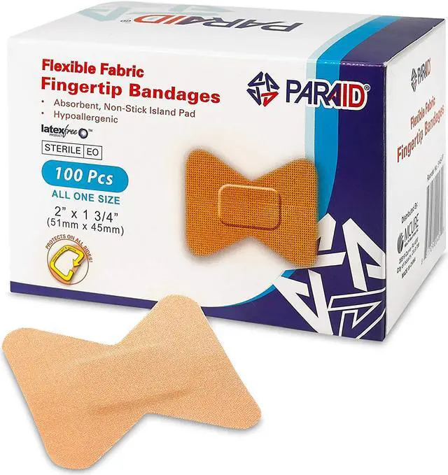 Main image of Flexible Fabric Bandages - Flex Fabric Adhesive Bandages Finger-Tip Bandages for Finger Care and to Protect Wounds from Infection - (100 Count Box)