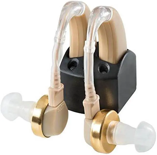 Main image of NewEar - Great Value Digital Hearing Amplifier - Behind the Ear - Rechargeable, comes with Dual Chargers - Double Value Pair Pack Left and Right ear Specific