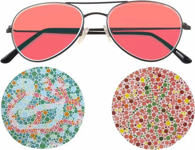 Alt view image 4 of 5 - SHINU Red-Green Color Blind Glasses for Men and Women with Red-Green Blindness Color Vision Disorder-CB72002(gun)
