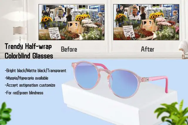 Alt view image 2 of 5 - SHINU Color Blind Glasses for Red Green Color Blindness Glasses for Children Kids-CB18153