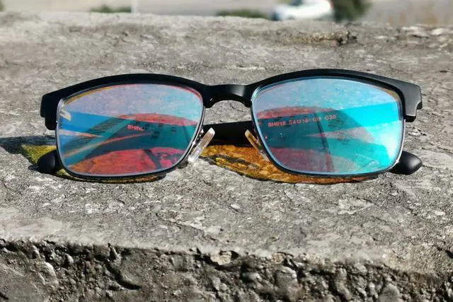 Alt view image 6 of 6 - SHINU TR90 Frame Red Green Color Blind Glasses Spectacles Men Women Color-Blindness Glasses-CB018(C20,matt black)