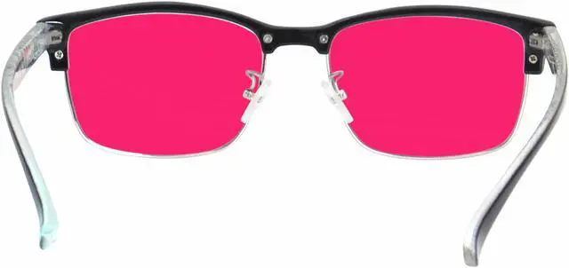 Alt view image 5 of 6 - SHINU TR90 Frame Red Green Color Blind Glasses Spectacles Men Women Color-Blindness Glasses-CB018(C2,black&white)