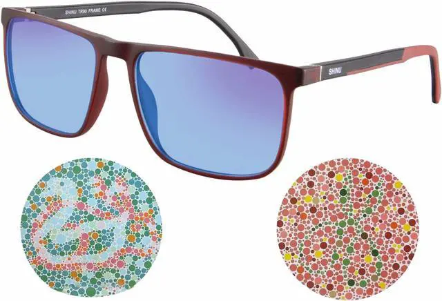 Alt view image 2 of 5 - SHINU Full Frame Style Color Blind Glasses Colorblindness Glasses Color Weakness Glasses Spectacles Unisex-CB078