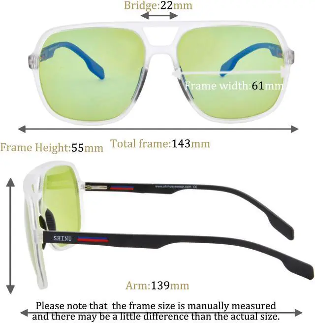 Alt view image 4 of 6 - SHINU Men Oversize Polarized Sunglasses UV400 Protection Sun Outdoor Eyeglasses - SH2002