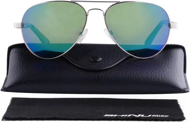 Alt view image 5 of 5 - SHINU Men Aviator Sunglasses Polarized UV400 Sun Protection Eyeglasse - 1570